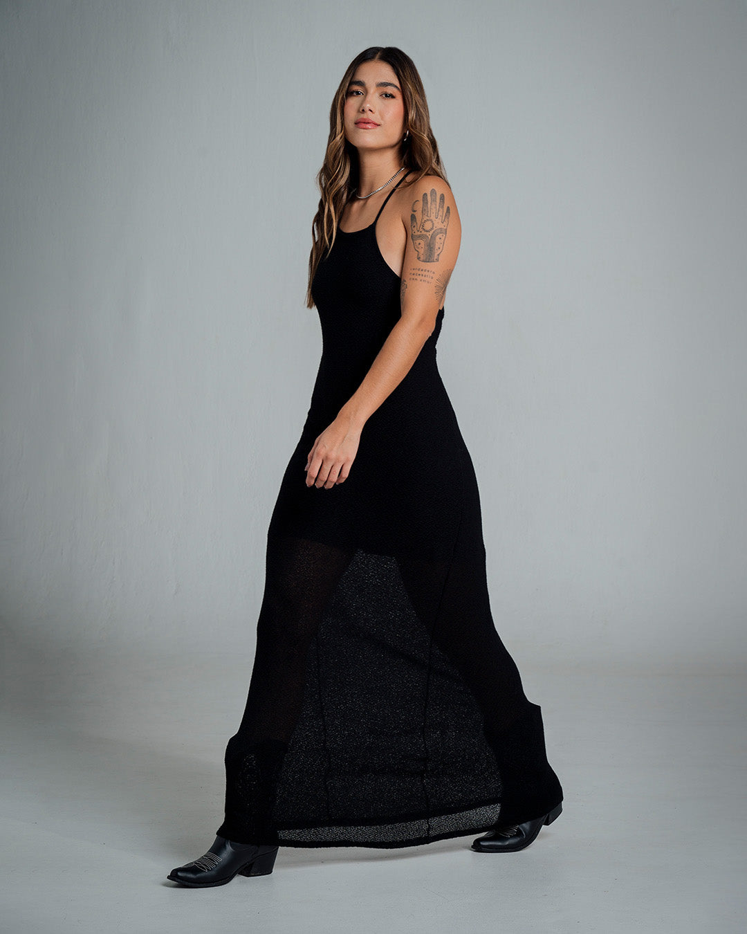 VESTIDO AJUSTADO LARGO TIRAS WILO