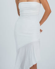 VESTIDO MIDI AJUSTADO STRAPLESS RISTA