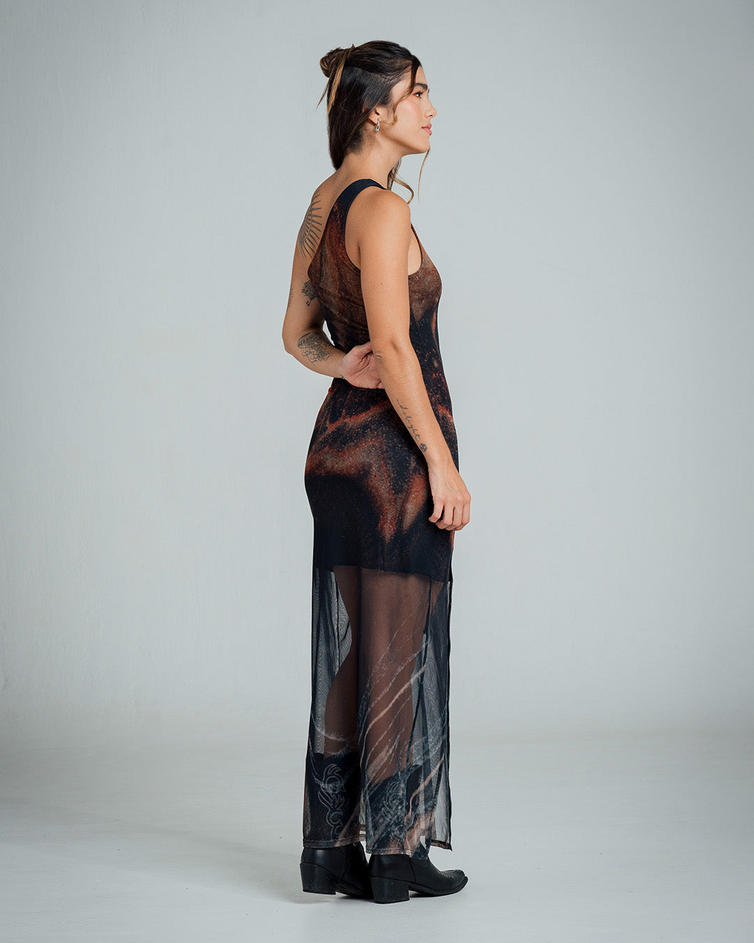 VESTIDO AJUSTADO LARGO SHOULDERLESS DEGR