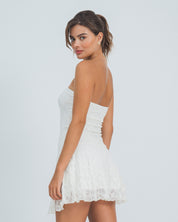 VESTIDO CORTO  SEMI AJUSTADO STRAPLESS V