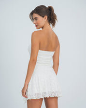 VESTIDO CORTO  SEMI AJUSTADO STRAPLESS V