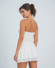 VESTIDO CORTO  SEMI AJUSTADO STRAPLESS V
