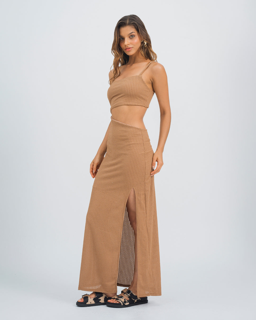 VESTIDO AJUSTADO LARGO TIRAS DUNA