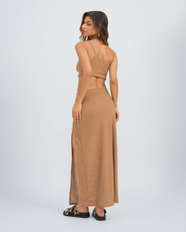 VESTIDO AJUSTADO LARGO TIRAS DUNA