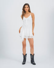 VESTIDO CORTO  SEMI AJUSTADO TIRAS VENTI