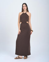 VESTIDO LARGO CUELLO HALTER SEL