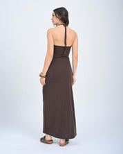 VESTIDO LARGO CUELLO HALTER SEL