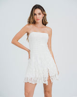 VESTIDO CORTO  SEMI AJUSTADO STRAPLESS V