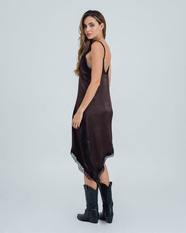 VESTIDO AMPLIO CORTO TIRAS OCRE