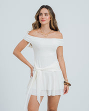 VESTIDO AJUSTADO CORTO OFF SHOULDER IVHY