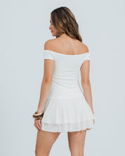 VESTIDO AJUSTADO CORTO OFF SHOULDER IVHY