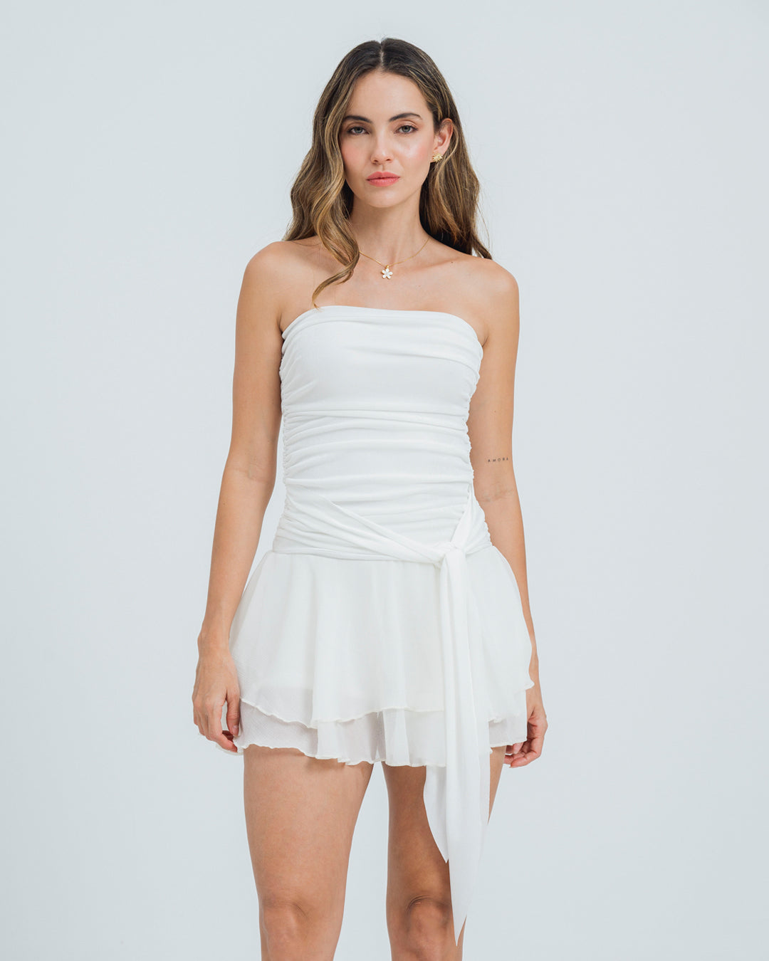VESTIDO CORTO STRAPLESS IREA