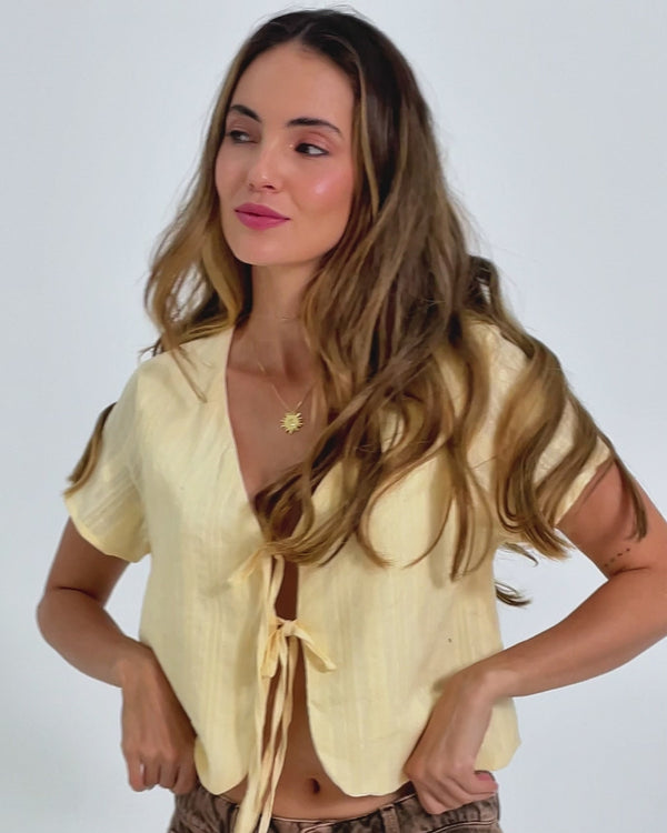 CAMISA SEMI AMPLIA MANGA CORTA MARIL