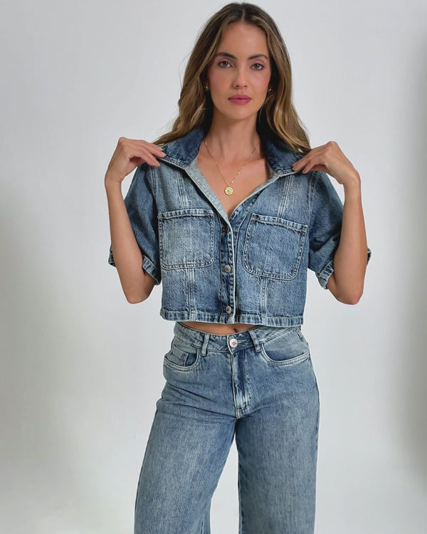 JEAN WIDE LEG TALLE ALTO RISORT